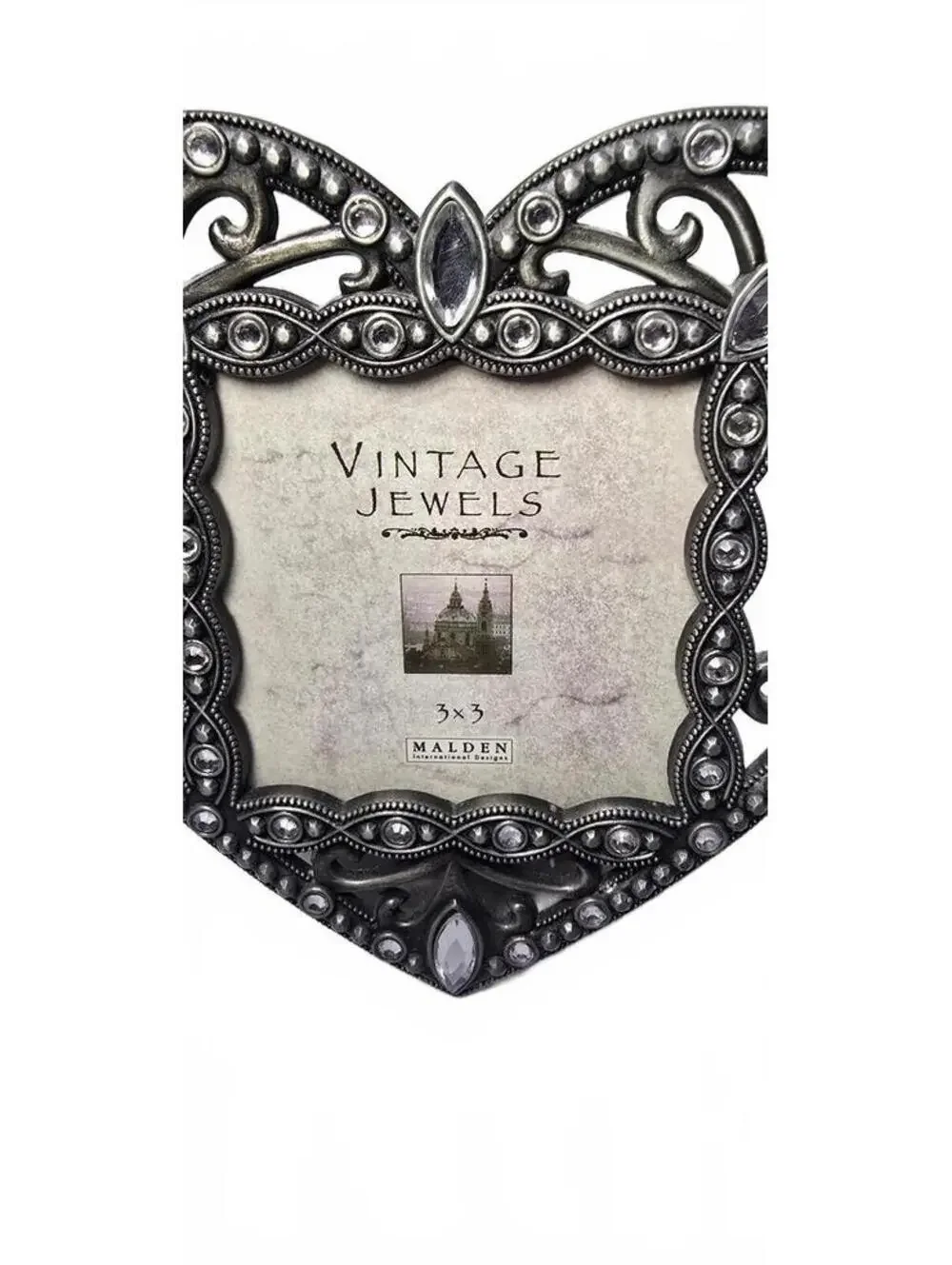Vintage Jewels Heart-Shaped Decorative Photo Frame 3x3